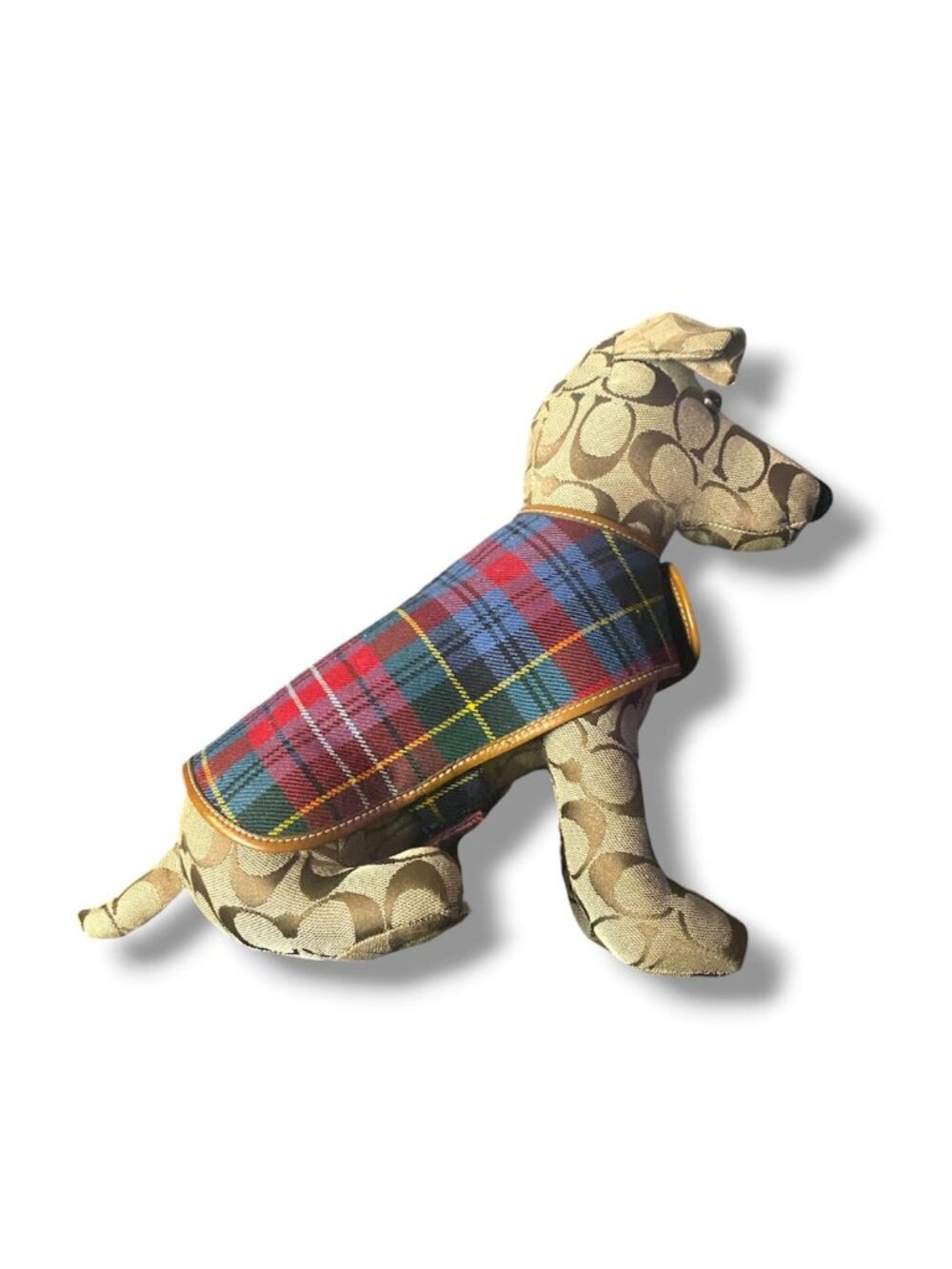 Coach Signature Jack Russell Terrier with plaid coat & collar VINTAGE-RARE NWOT - Picture 5 of 6